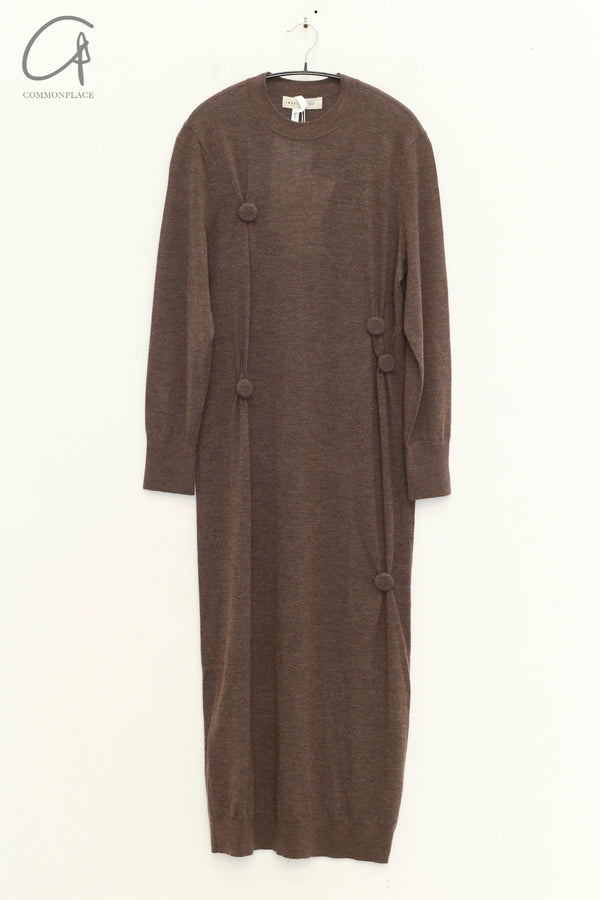 SWAYING 24 Early Spring Long Sleeve Cashmere Dress SW-SW25PS2L06-ZONG Brown SW25PS2L06
